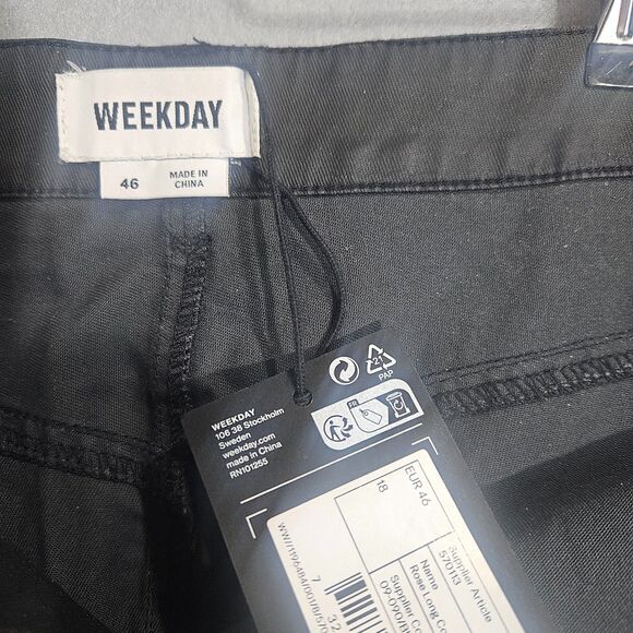 New Weekday W18 Maxi Long Coated Skirt in Black Dark Goth Punk Sexy - Picture 2 of 10